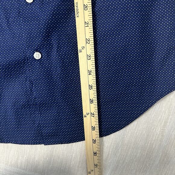 Men's Esquire Shirt size 15 32/33 Navy Blue Slim Fit button up long sleeve - Picture 6 of 9